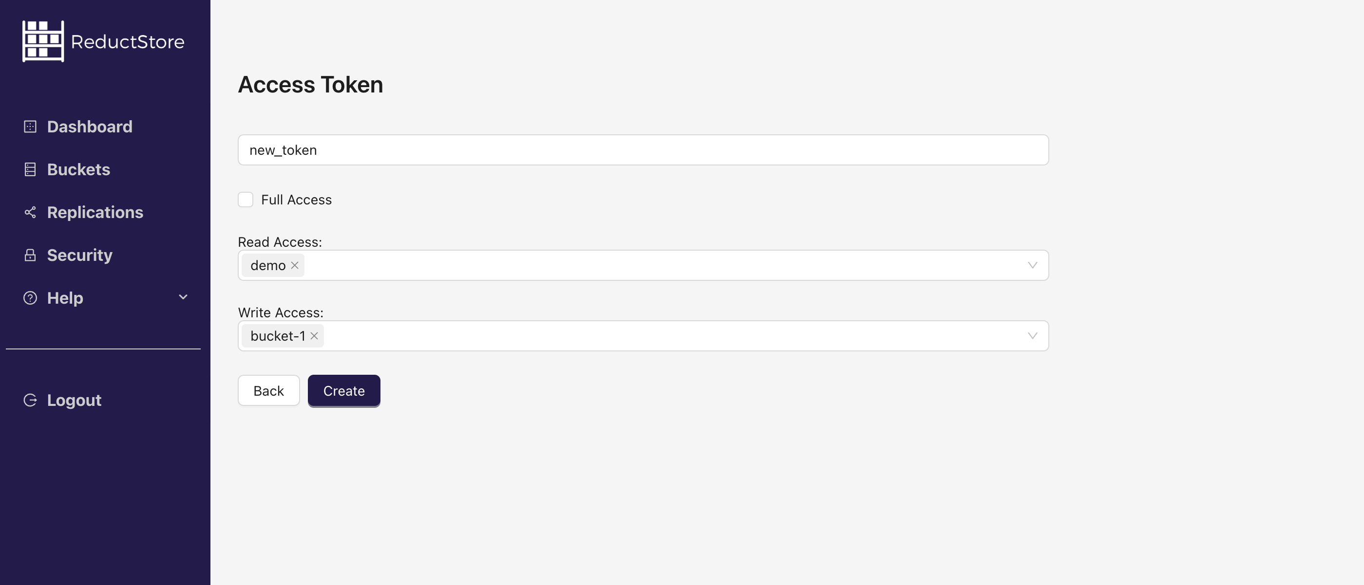 Create Access Token Form